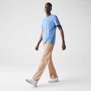 Футболка Lacoste , цвет голубой, для мужчин