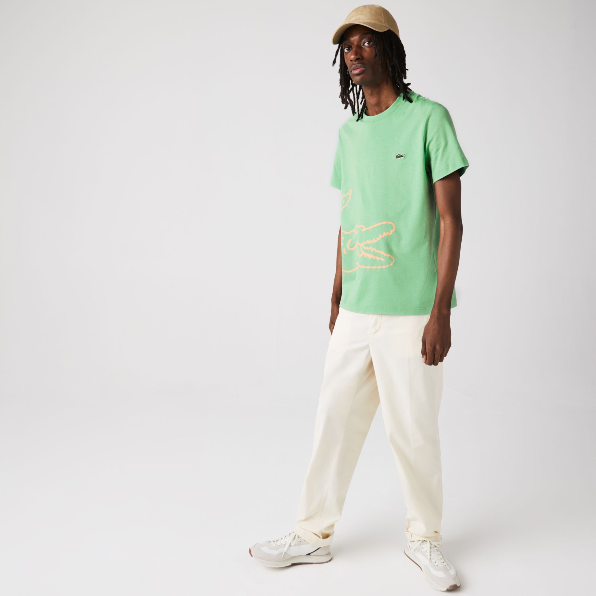 Футболка Lacoste , цвет зеленый, для мужчин Футболка Lacoste , цвет зеленый, для мужчин