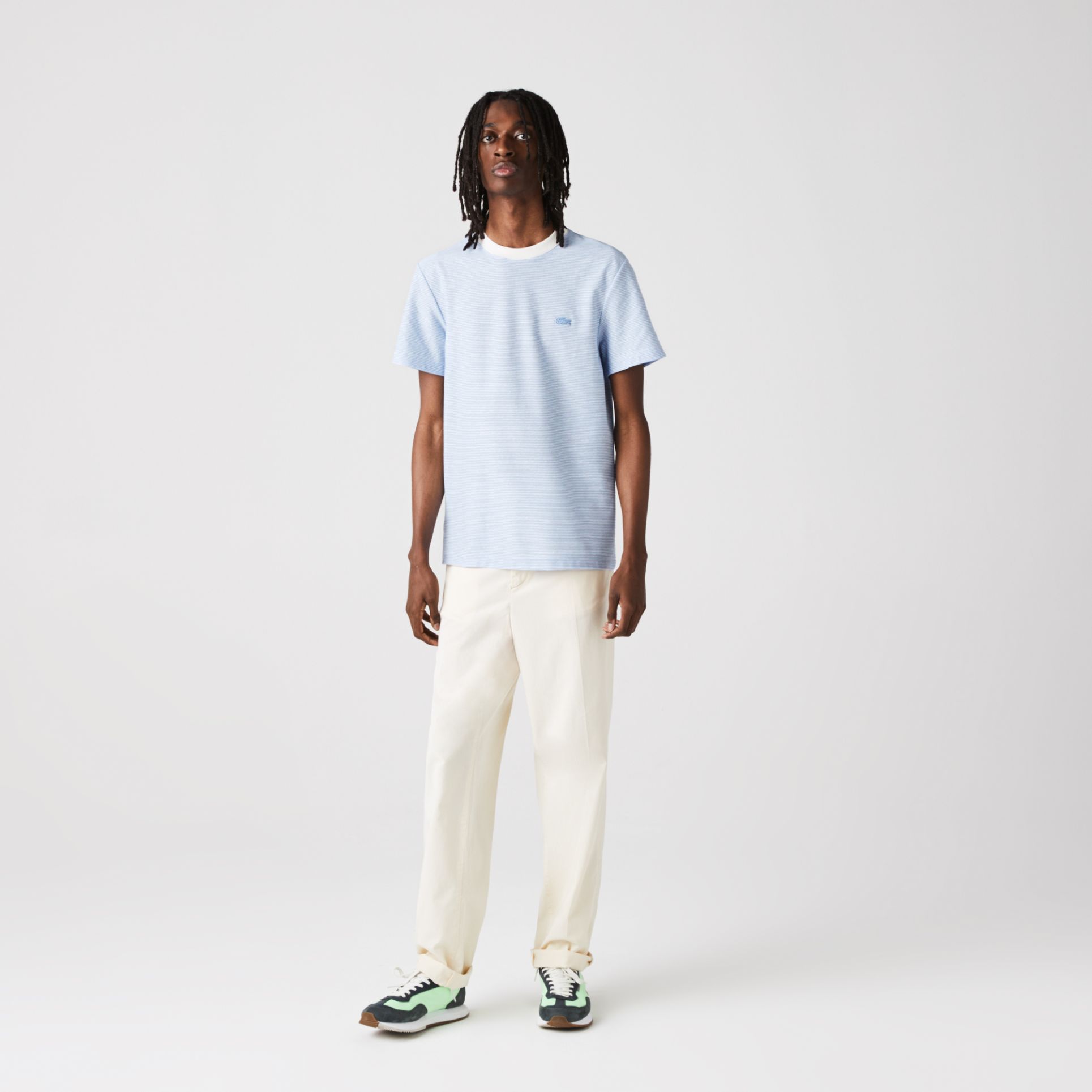 Футболка Lacoste , цвет голубой, для мужчин Футболка Lacoste , цвет голубой, для мужчин