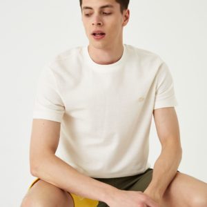 Футболка Lacoste , цвет белый, для мужчин Футболка Lacoste , цвет белый, для мужчин