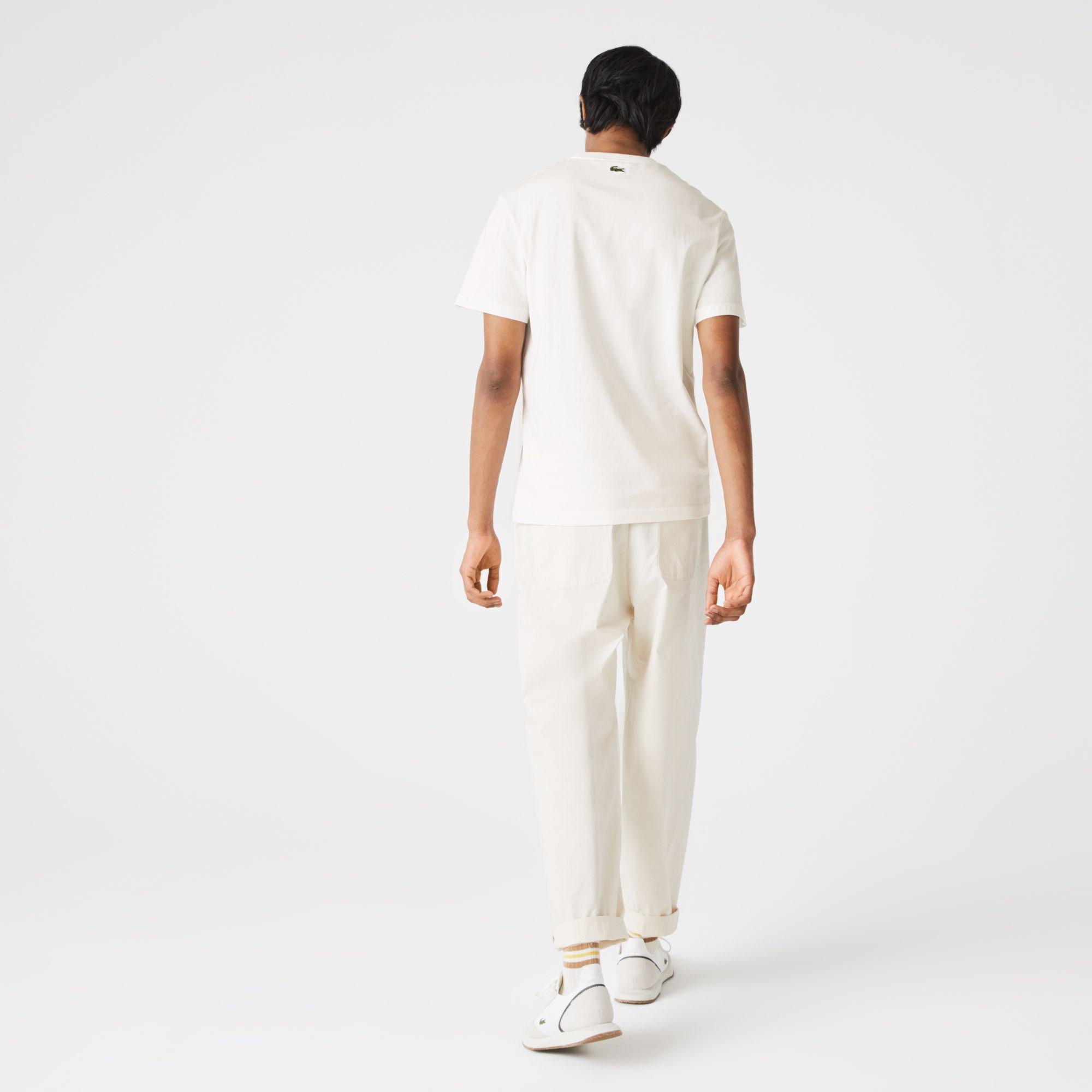 Футболка Lacoste , цвет белый, для мужчин Футболка Lacoste , цвет белый, для мужчин