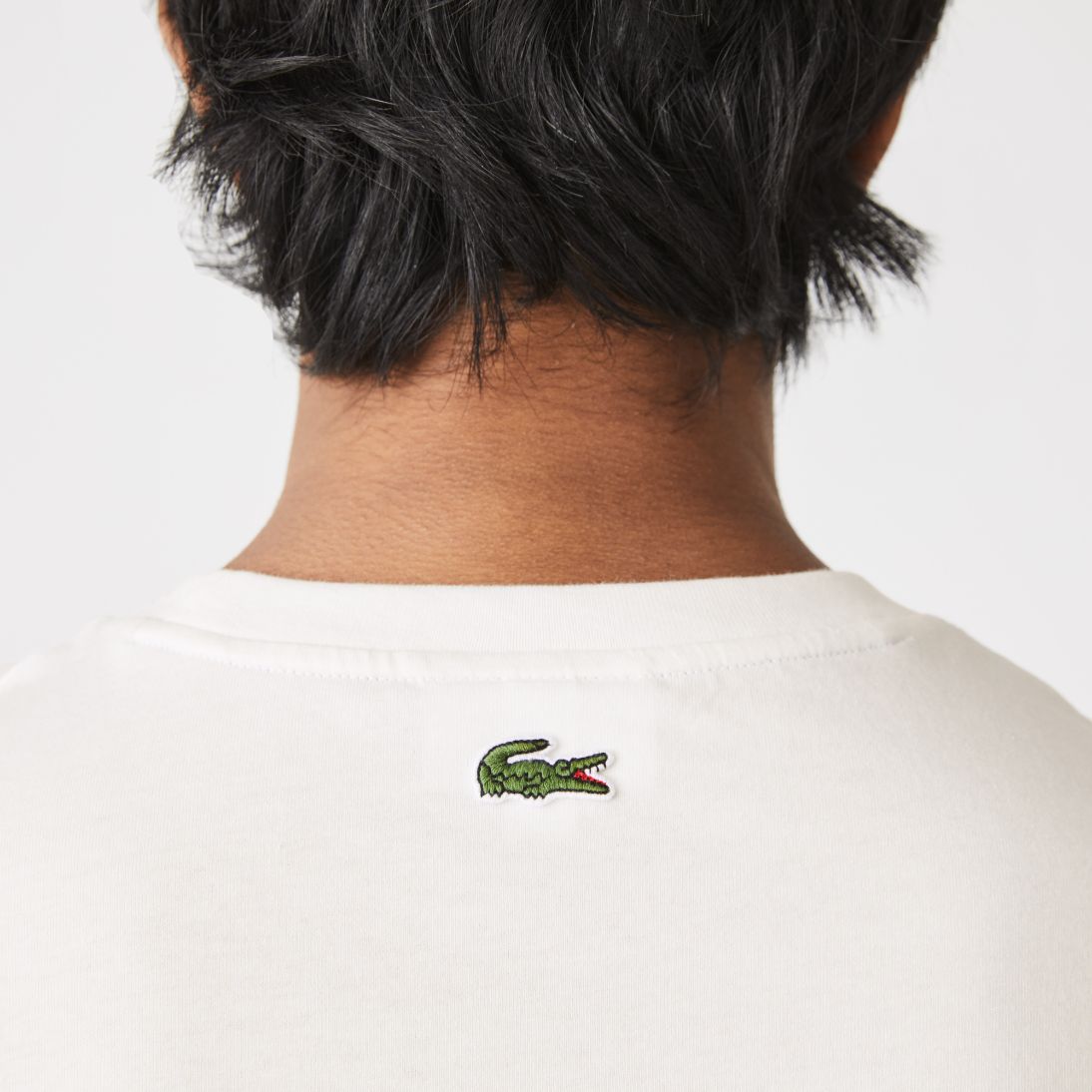 Футболка Lacoste , цвет белый, для мужчин Футболка Lacoste , цвет белый, для мужчин