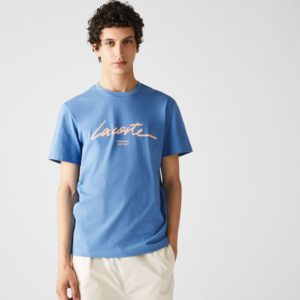 Футболка Lacoste , цвет голубой, для мужчин