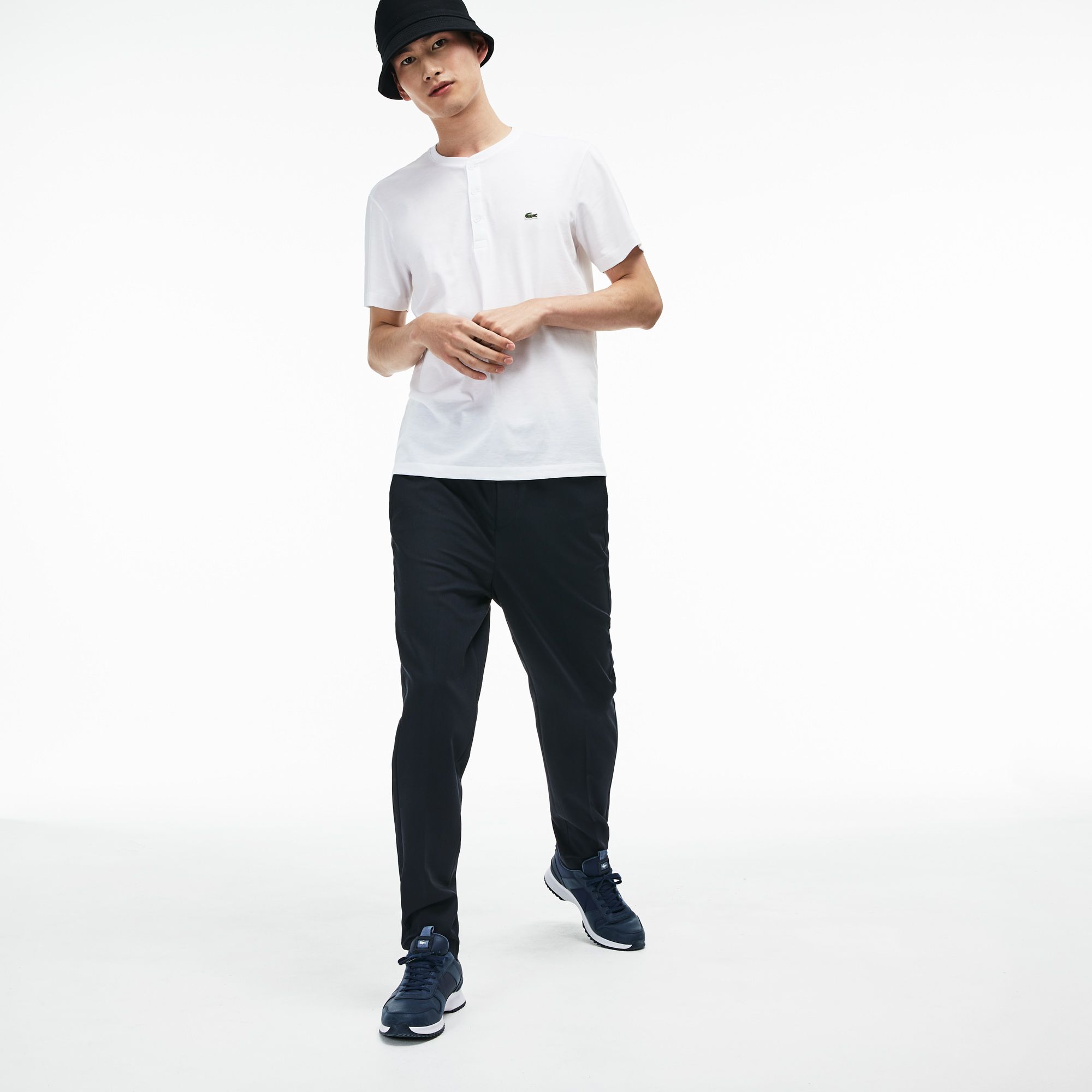 Футболка Lacoste , цвет белый, для мужчин Футболка Lacoste , цвет белый, для мужчин