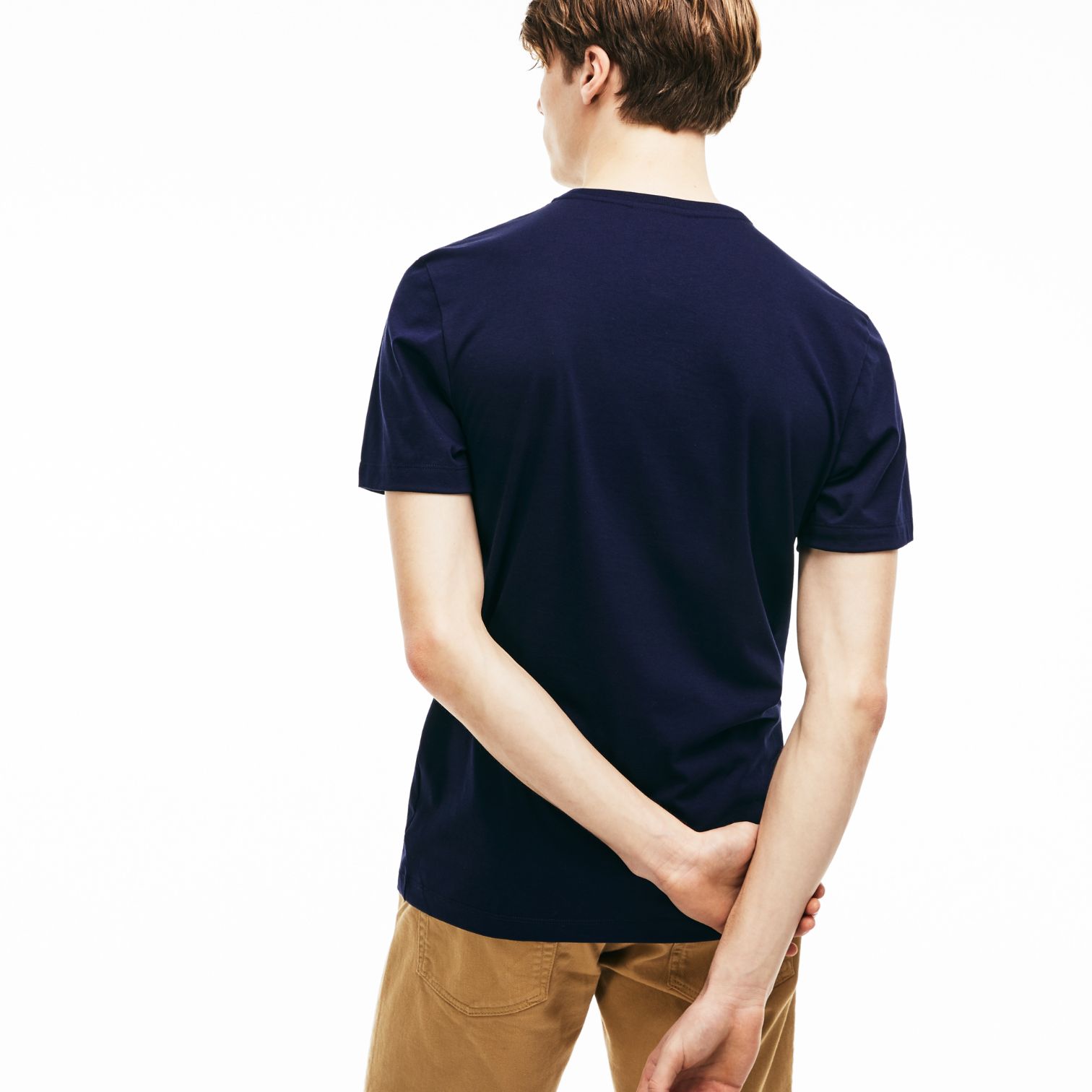 Футболка Lacoste , цвет синий, для мужчин Футболка Lacoste , цвет синий, для мужчин