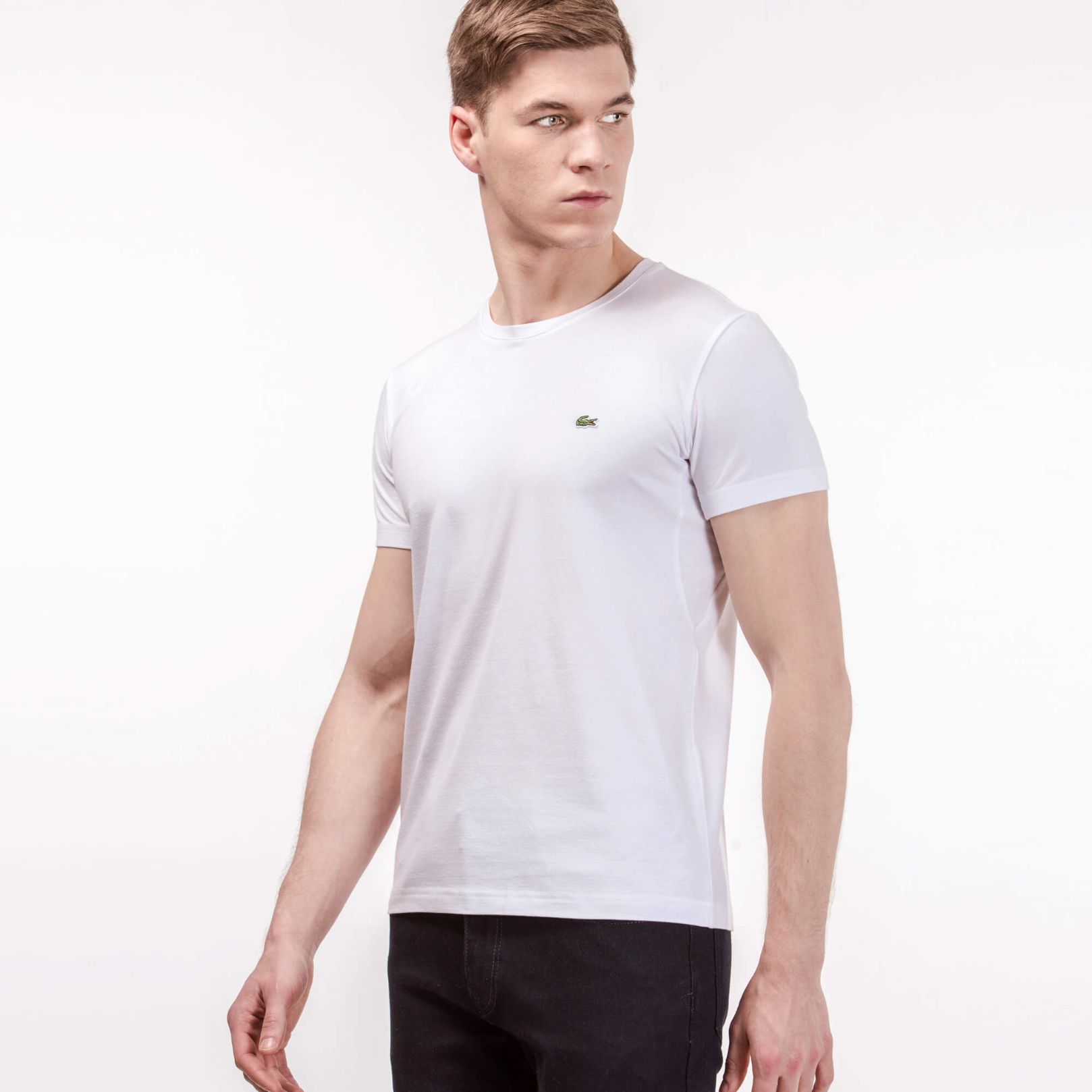 Футболка Lacoste Regular fit , цвет белый, для мужчин Футболка Lacoste Regular fit , цвет белый, для мужчин