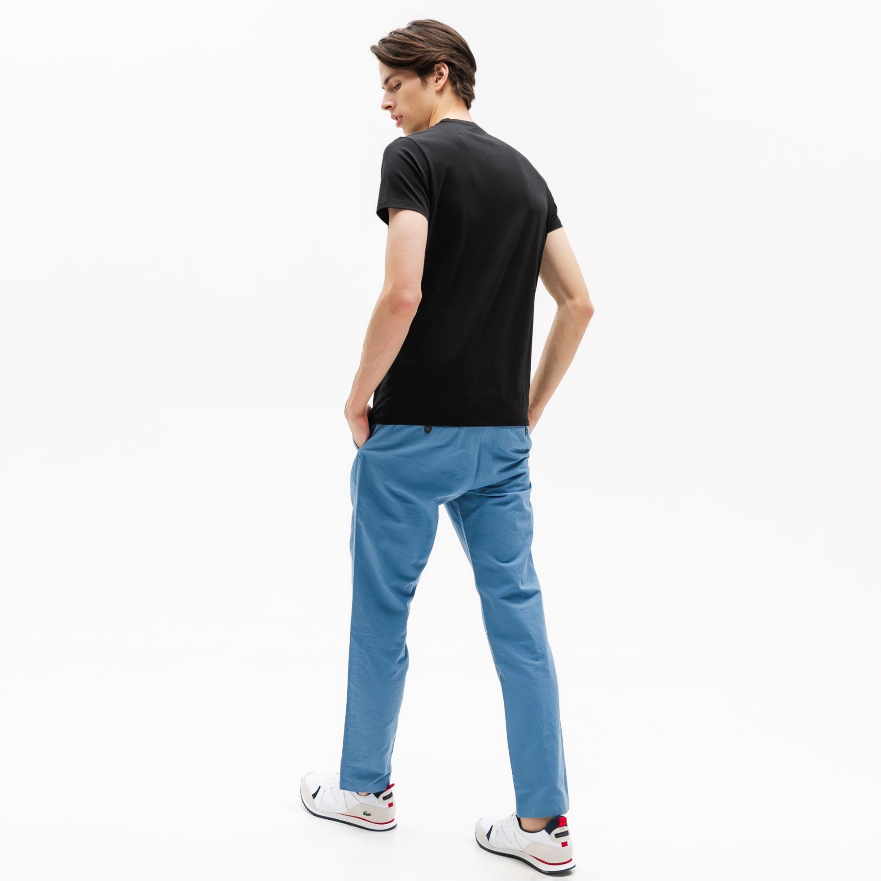 Футболка Lacoste , цвет черный, для мужчин Футболка Lacoste , цвет черный, для мужчин
