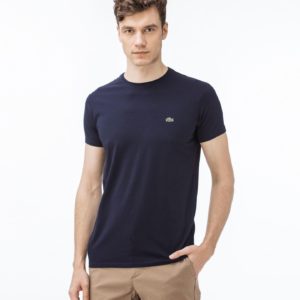 Футболка Lacoste , цвет синий, для мужчин Футболка Lacoste , цвет синий, для мужчин