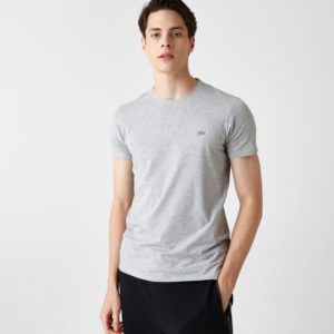 Футболка Lacoste , цвет серый, для мужчин Футболка Lacoste , цвет серый, для мужчин