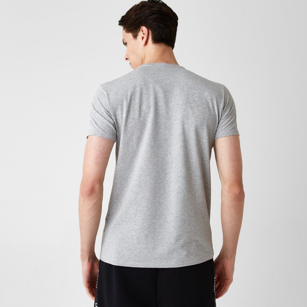 Футболка Lacoste , цвет серый, для мужчин Футболка Lacoste , цвет серый, для мужчин