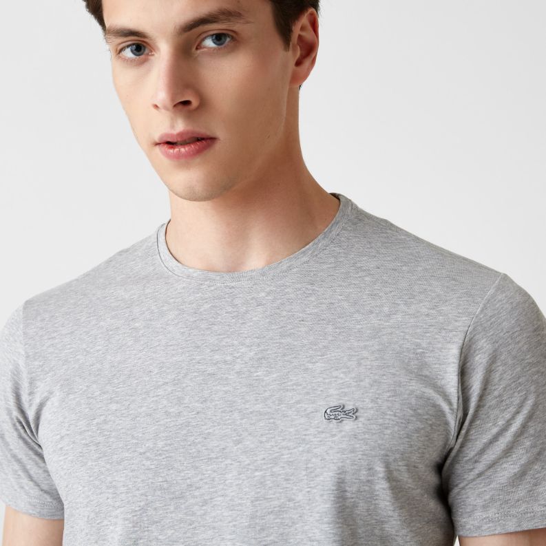 Футболка Lacoste , цвет серый, для мужчин Футболка Lacoste , цвет серый, для мужчин