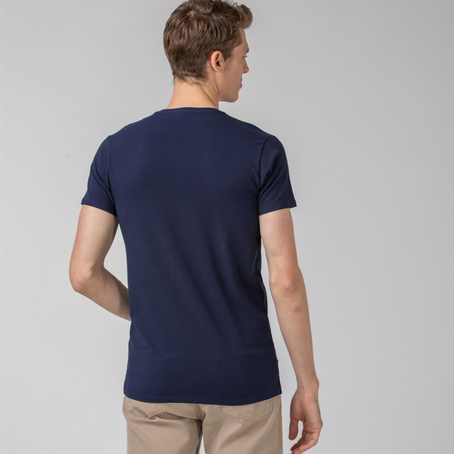 Футболка Lacoste , цвет синий, для мужчин Футболка Lacoste , цвет синий, для мужчин