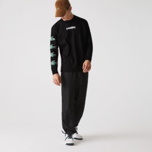 Футболка Lacoste , цвет черный, для мужчин Футболка Lacoste , цвет черный, для мужчин