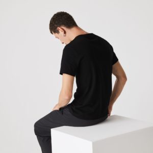 Футболка Lacoste , цвет черный, для мужчин