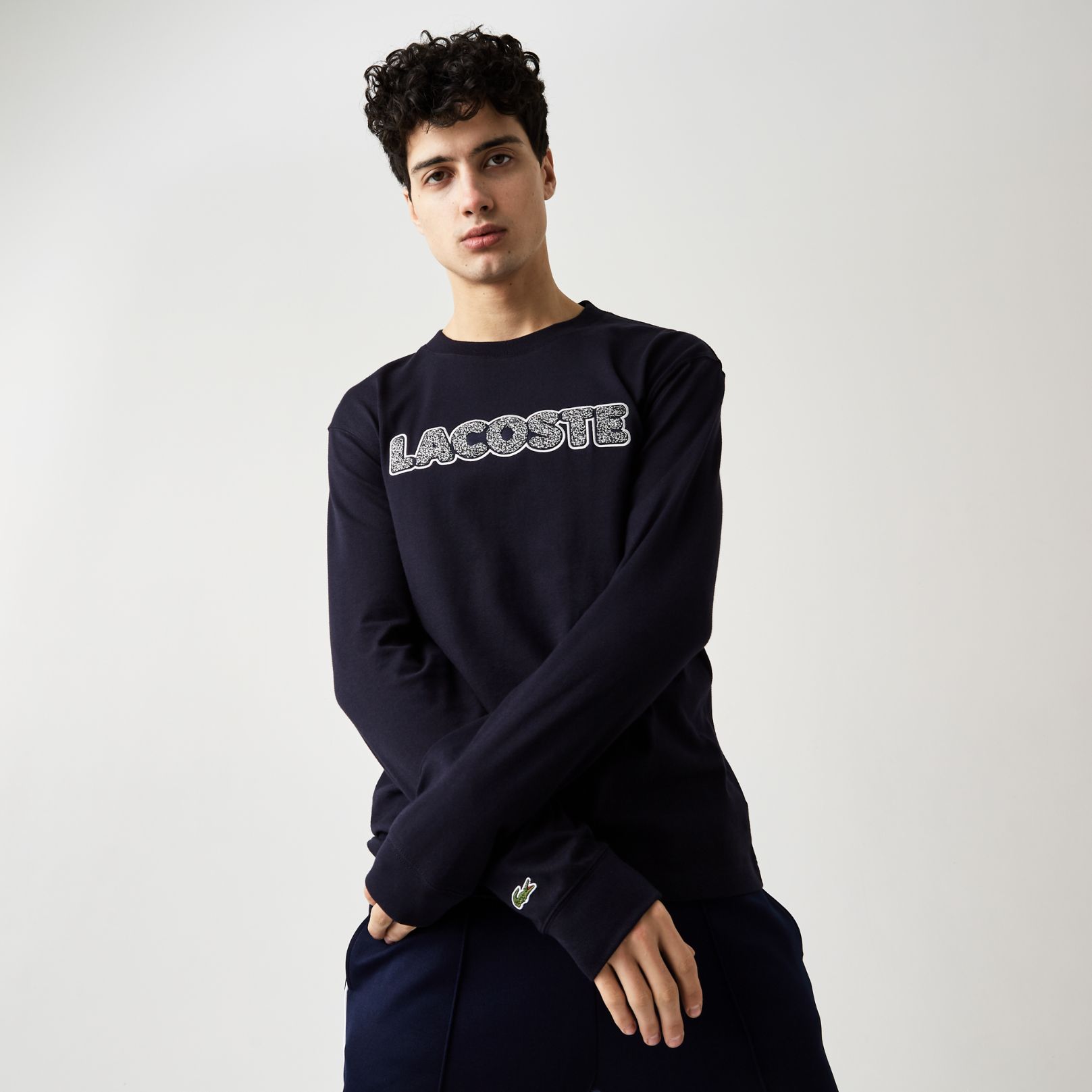 Футболка Lacoste , цвет синий, для мужчин Футболка Lacoste , цвет синий, для мужчин