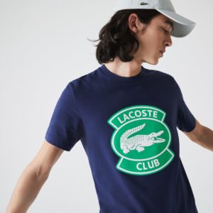 Футболка Lacoste , цвет синий, для мужчин Футболка Lacoste , цвет синий, для мужчин