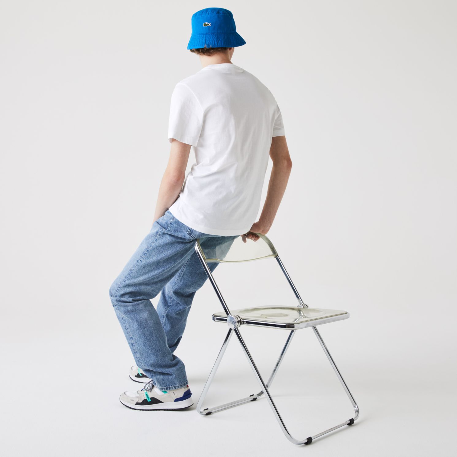 Футболка Lacoste , цвет белый, для мужчин Футболка Lacoste , цвет белый, для мужчин