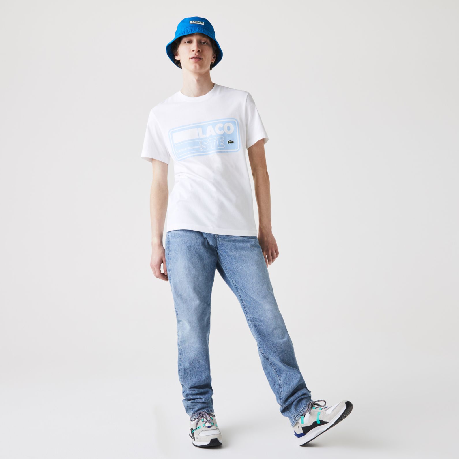 Футболка Lacoste , цвет белый, для мужчин Футболка Lacoste , цвет белый, для мужчин