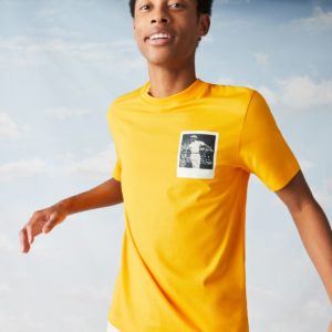 Футболка Lacoste POLAROID , цвет желтый, для мужчин