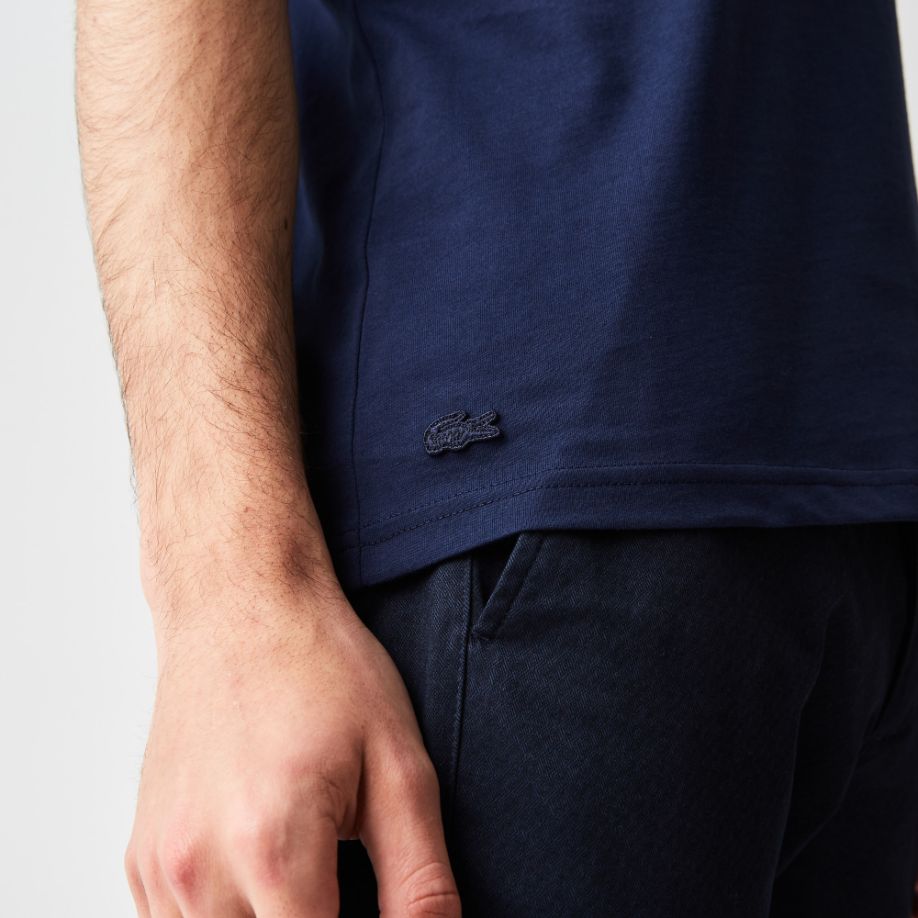 Футболка Lacoste , цвет черный, для мужчин Футболка Lacoste , цвет черный, для мужчин