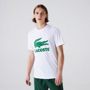 Футболка Lacoste , цвет белый, для мужчин Футболка Lacoste , цвет белый, для мужчин