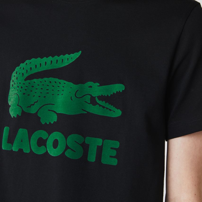 Футболка Lacoste , цвет черный, для мужчин Футболка Lacoste , цвет черный, для мужчин