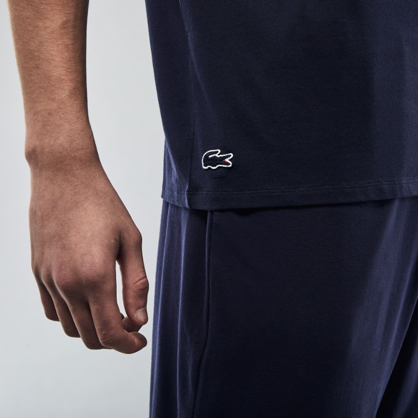 Футболка Lacoste , цвет синий, для мужчин Футболка Lacoste , цвет синий, для мужчин