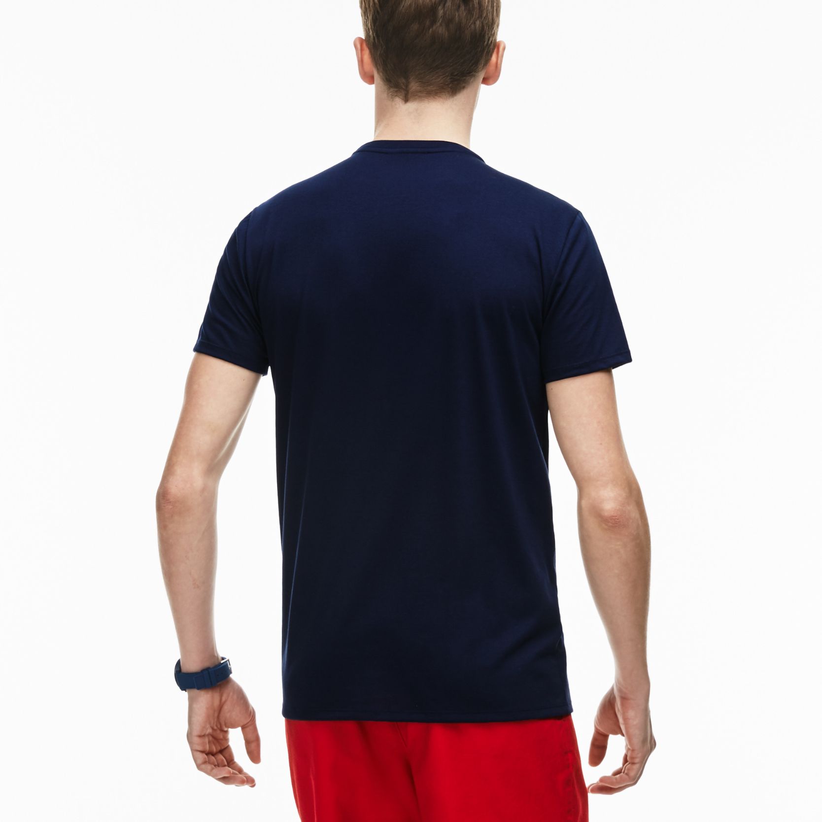 Футболка Lacoste , цвет синий, для мужчин Футболка Lacoste , цвет синий, для мужчин