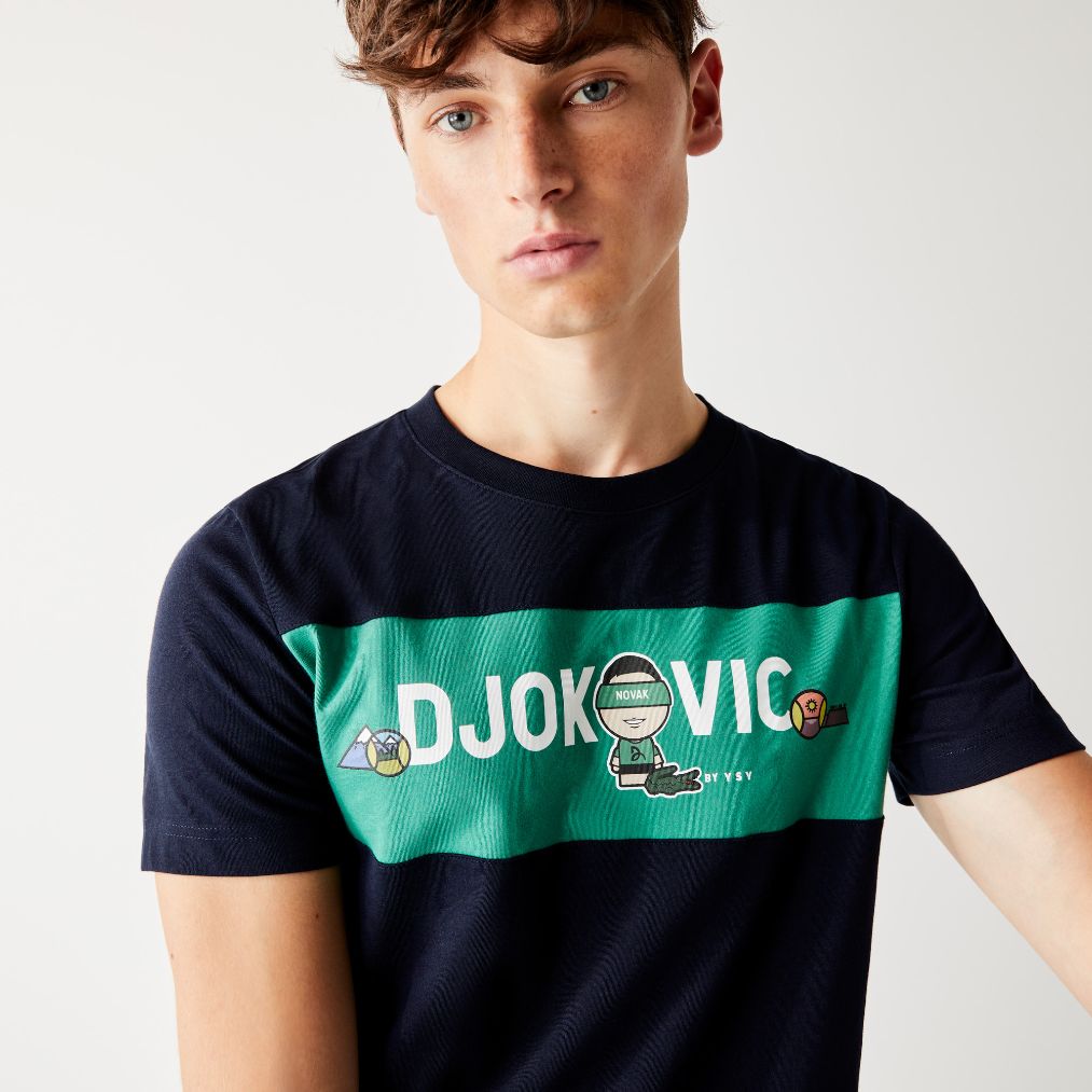 Футболка Lacoste , цвет синий, для мужчин Футболка Lacoste , цвет синий, для мужчин
