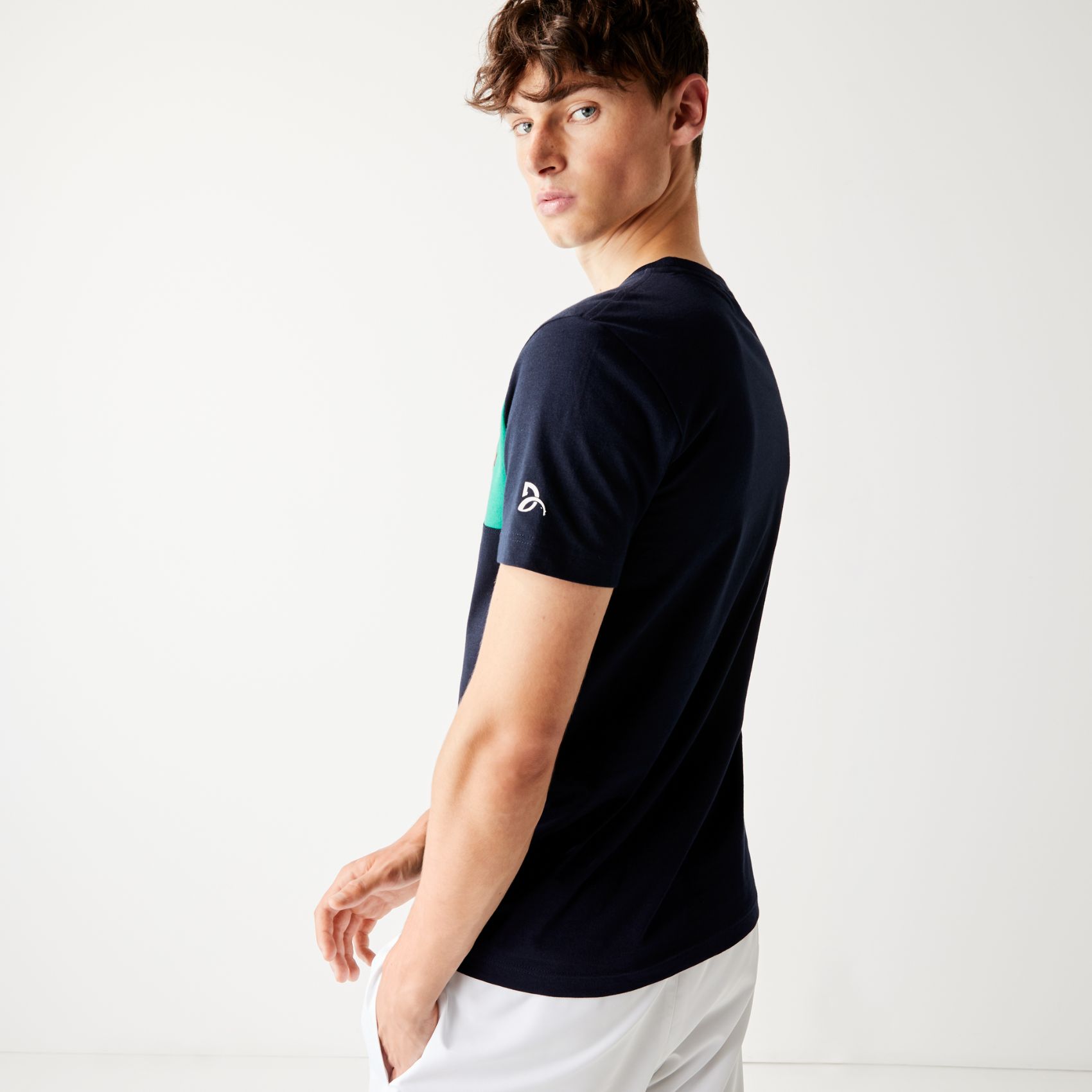 Футболка Lacoste , цвет синий, для мужчин Футболка Lacoste , цвет синий, для мужчин