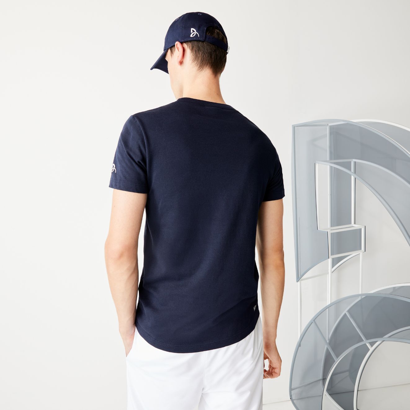 Футболка Lacoste , цвет синий, для мужчин Футболка Lacoste , цвет синий, для мужчин