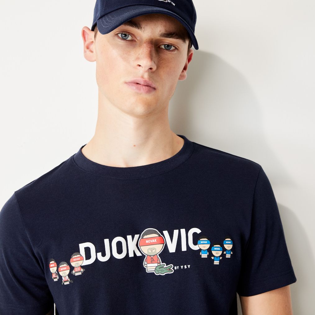 Футболка Lacoste , цвет синий, для мужчин Футболка Lacoste , цвет синий, для мужчин