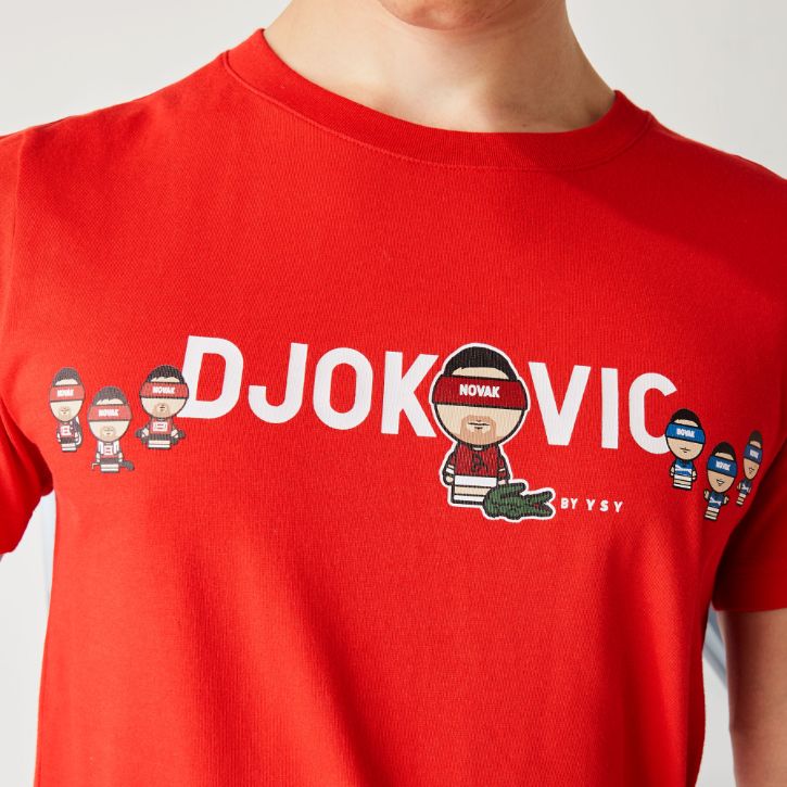 Футболка Lacoste , цвет красный, для мужчин Футболка Lacoste , цвет красный, для мужчин
