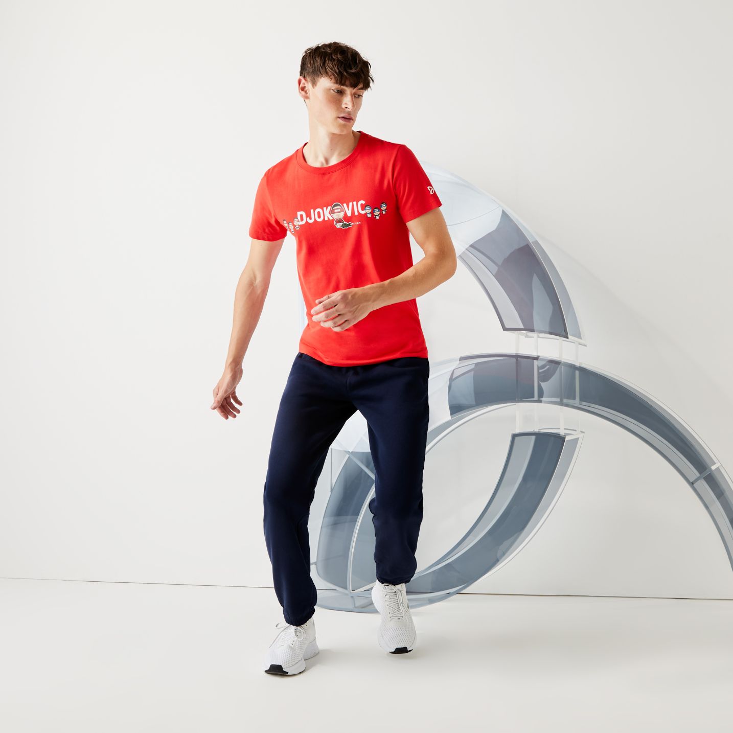 Футболка Lacoste , цвет красный, для мужчин Футболка Lacoste , цвет красный, для мужчин