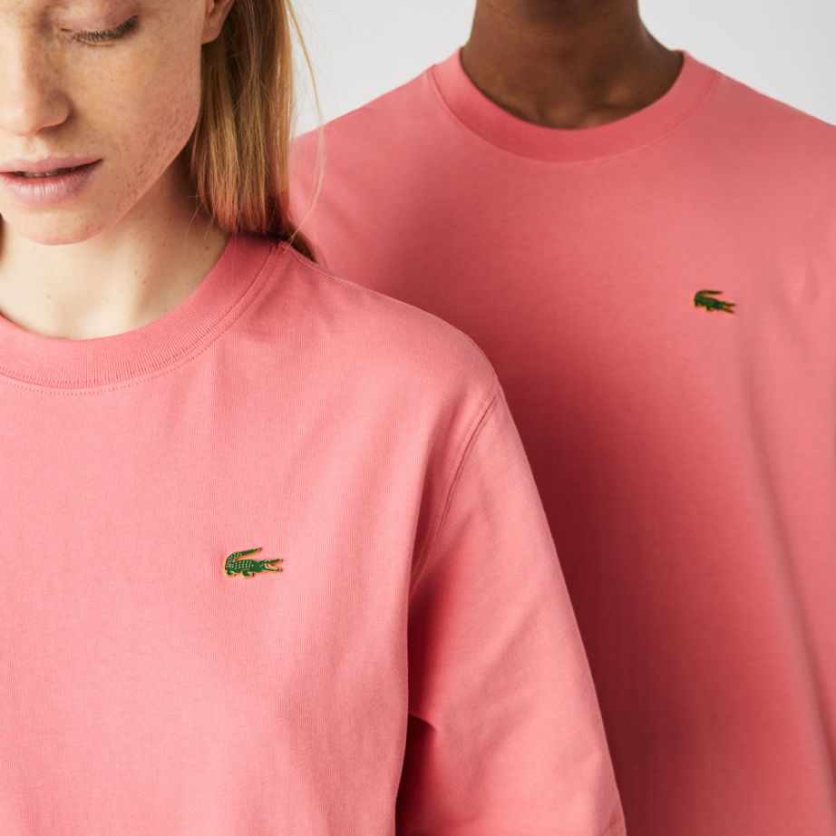 Футболка Lacoste L!VE , цвет розовый, для мужчин Футболка Lacoste L!VE , цвет розовый, для мужчин
