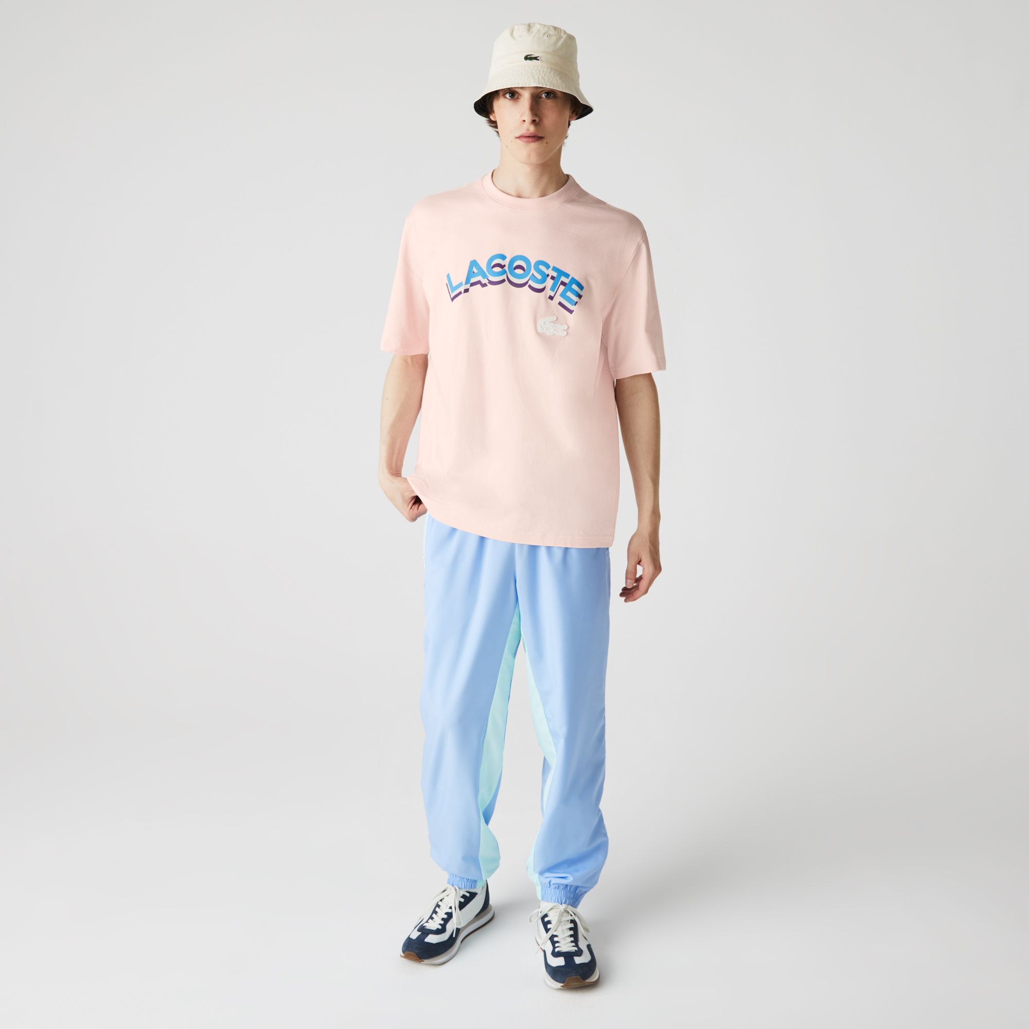 Футболка Lacoste , цвет розовый, для мужчин Футболка Lacoste , цвет розовый, для мужчин