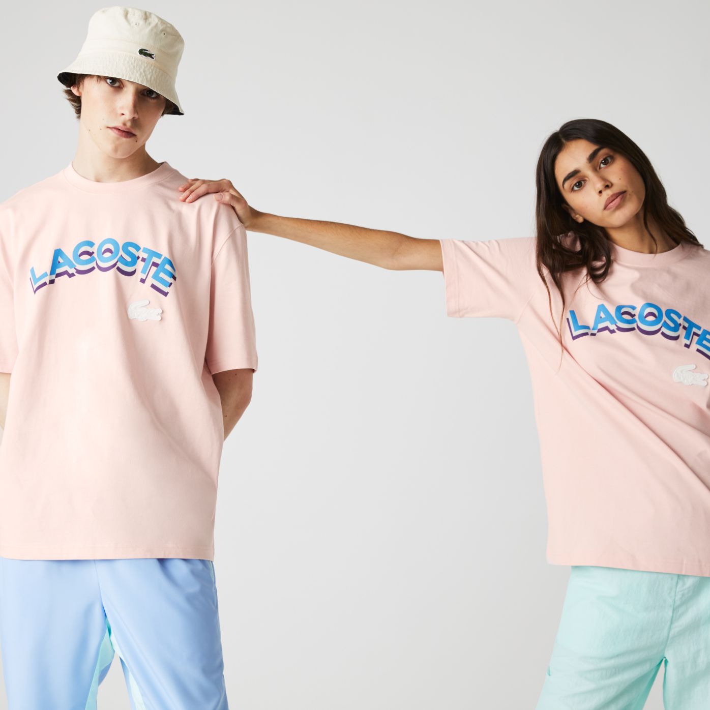 Футболка Lacoste , цвет розовый, для мужчин Футболка Lacoste , цвет розовый, для мужчин