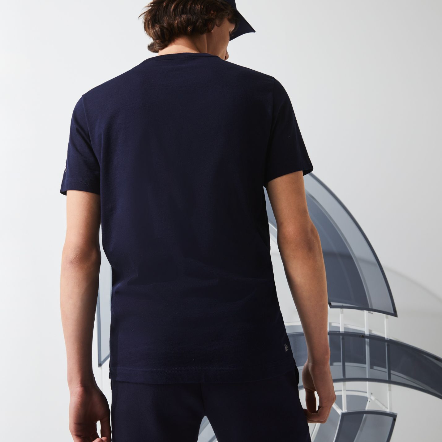 Футболка Lacoste , цвет синий, для мужчин Футболка Lacoste , цвет синий, для мужчин