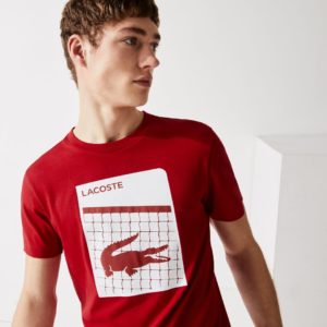 Футболка Lacoste , цвет красный, для мужчин