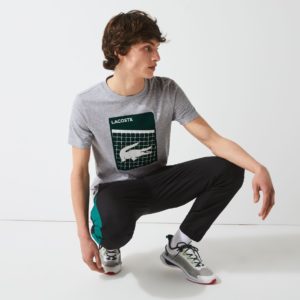 Футболка Lacoste , цвет серый, для мужчин Футболка Lacoste , цвет серый, для мужчин