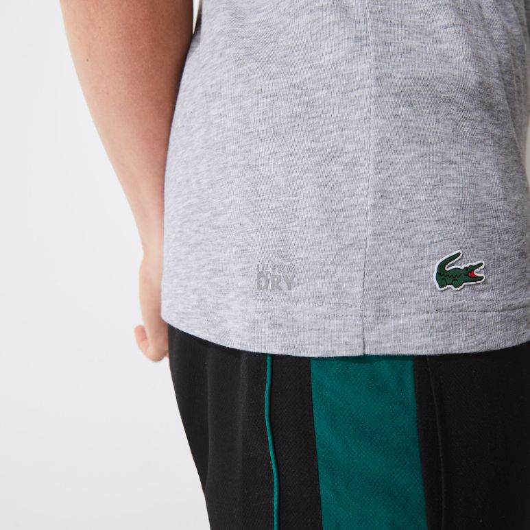 Футболка Lacoste , цвет серый, для мужчин Футболка Lacoste , цвет серый, для мужчин