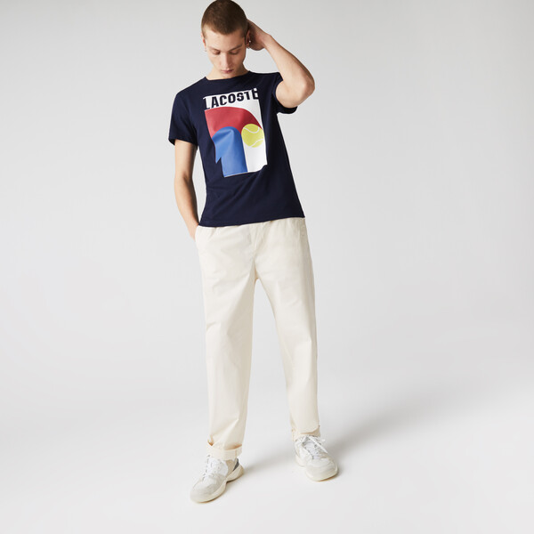 Футболка Lacoste , цвет синий, для мужчин Футболка Lacoste , цвет синий, для мужчин