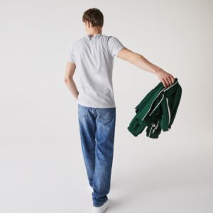 Футболка Lacoste , цвет серый, для мужчин Футболка Lacoste , цвет серый, для мужчин