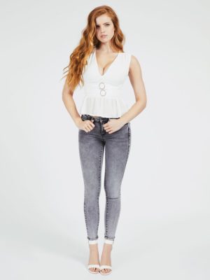 ТОП С ПОЯСОМ С ОБЛЕГАЮЩИМ ВЕРХОМ И ШИРОКИМ НИЗОМ Guess