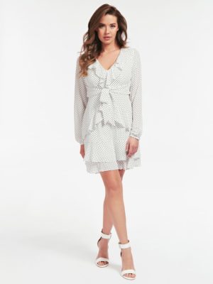 ПЛАТЬЕ С ОБОРКАМИ И ПОЯСОМ Guess