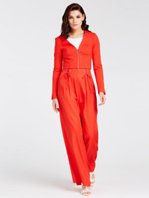 УКОРОЧЕННЫЙ ЖАКЕТ С МЕТАЛЛИЧЕСКИМИ АППЛИКАЦИЯМИ Guess