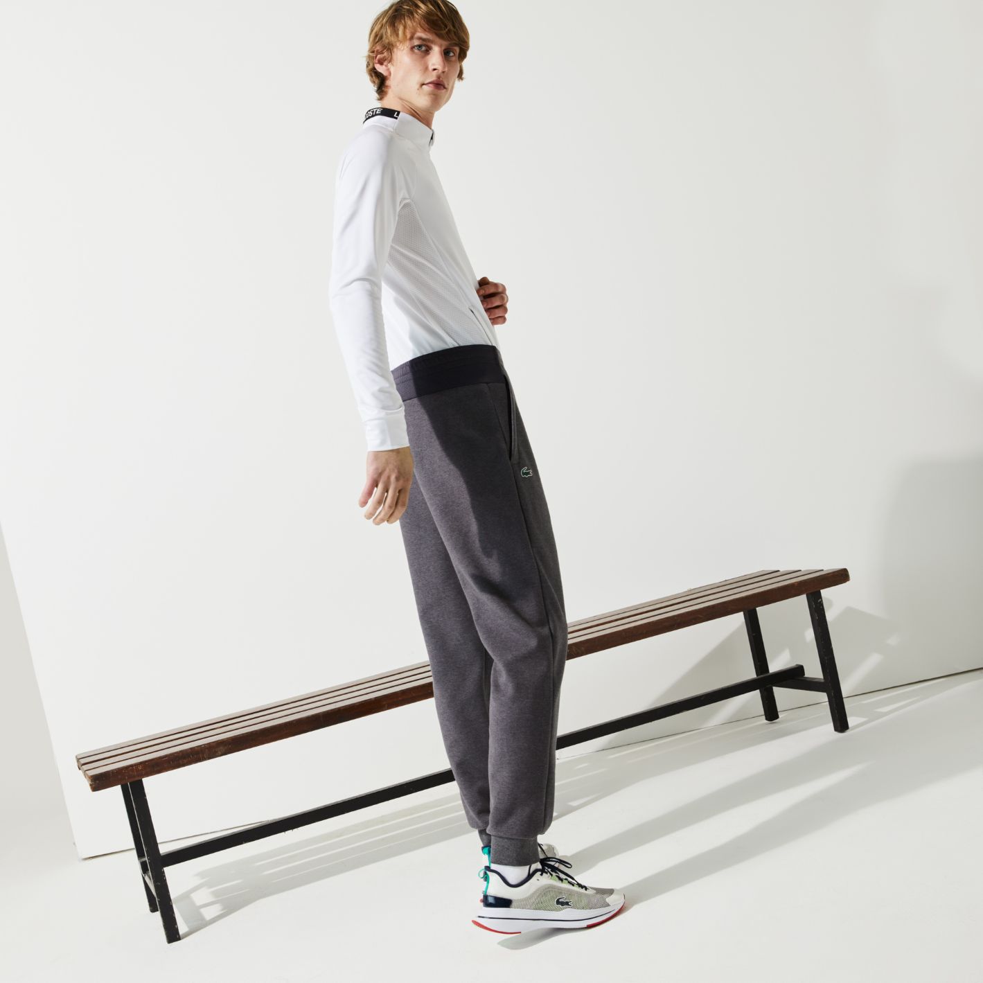 Спортивные штаны Lacoste , цвет серый, для мужчин Спортивные штаны Lacoste , цвет серый, для мужчин